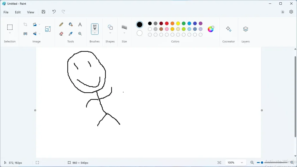 A screenshot of Microsoft Paint running in Windows 11.